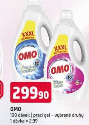 OMO 100 dávek prací gel vybrané druhy 