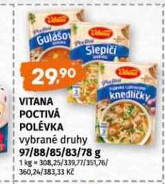 Poctivá polévka, vybrané druhy