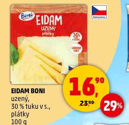 EIDAM BONI uzený, 30% tuku v s., 100 g