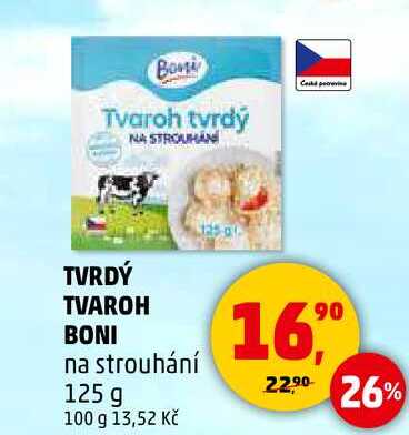 TVRDÝ TVAROH BONI na strouhání, 125 g 