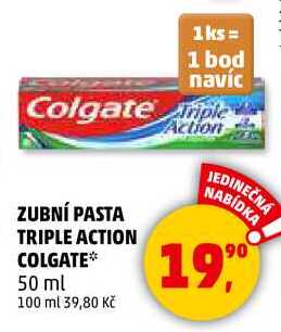 Colgate Triple Action Zubní pasta, 50 ml