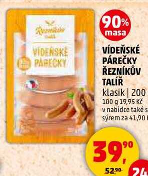 VÍDEŇSKÉ PÁREČKY ŘEZNÍKŮV TALÍŘ klasik, 200