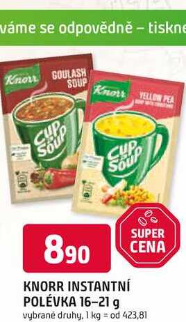 KNORR INSTANTNÍ POLÉVKA 16-21 g 