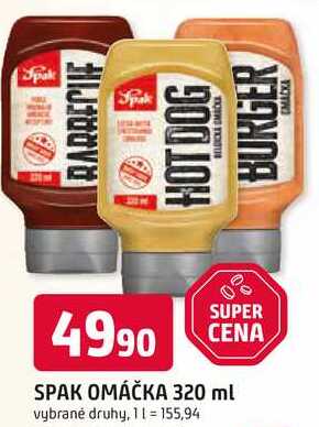 Spak omáčka 320ml, vybrané druhy