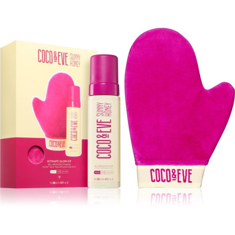 Coco & Eve Sunny Honey Ultimate Glow Kit samoopalovací pěna s aplikační rukavicí Medium (new pack) 200 ml