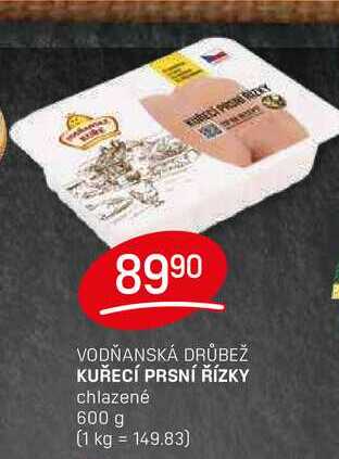 KUŘECÍ PRSNÍ ŘÍZKY chlazené 600 g 