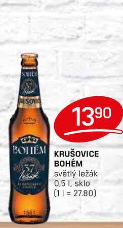 KRUŠOVICE BOHÉM světlý ležák 0,5l 