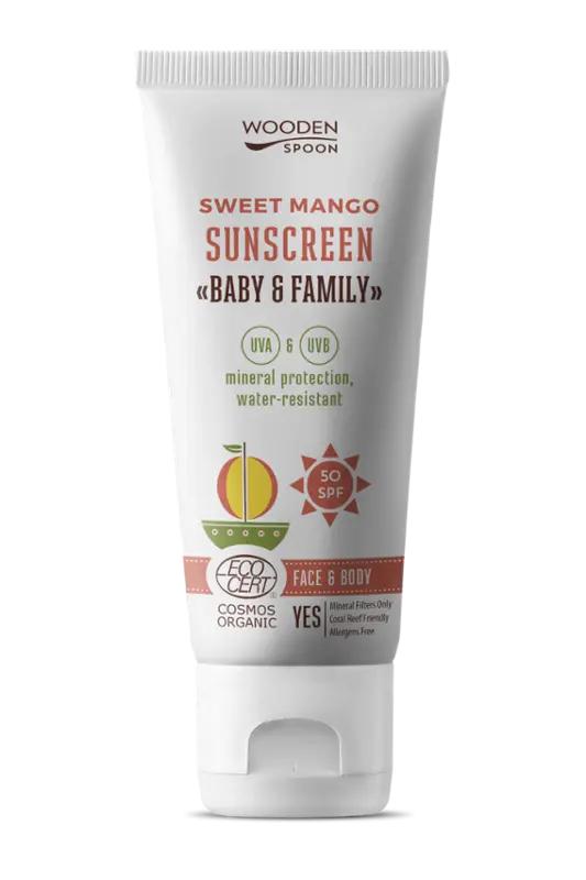 WoodenSpoon Opalovací mléko Mango SPF50, 100 ml