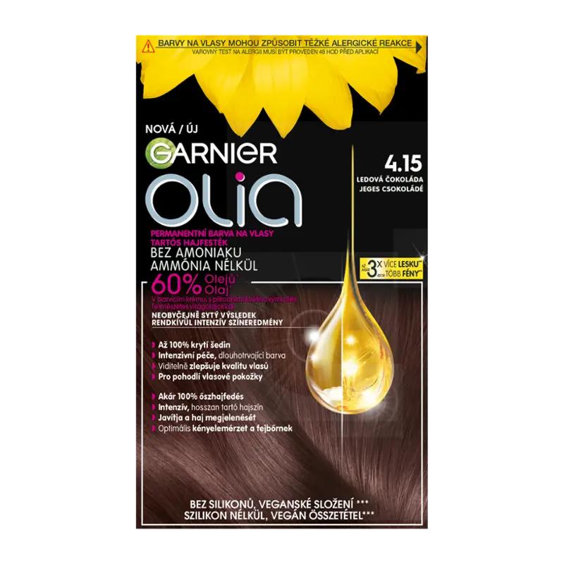 Garnier Permanentní barva na vlasy Olia bez amoniaku 4.15  ledová čokoláda, 1 ks