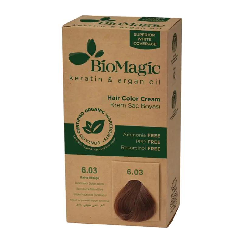 BioMagic Barva na vlasy Color Cream 6.03 Dark Natural Golden Brown, 1 ks