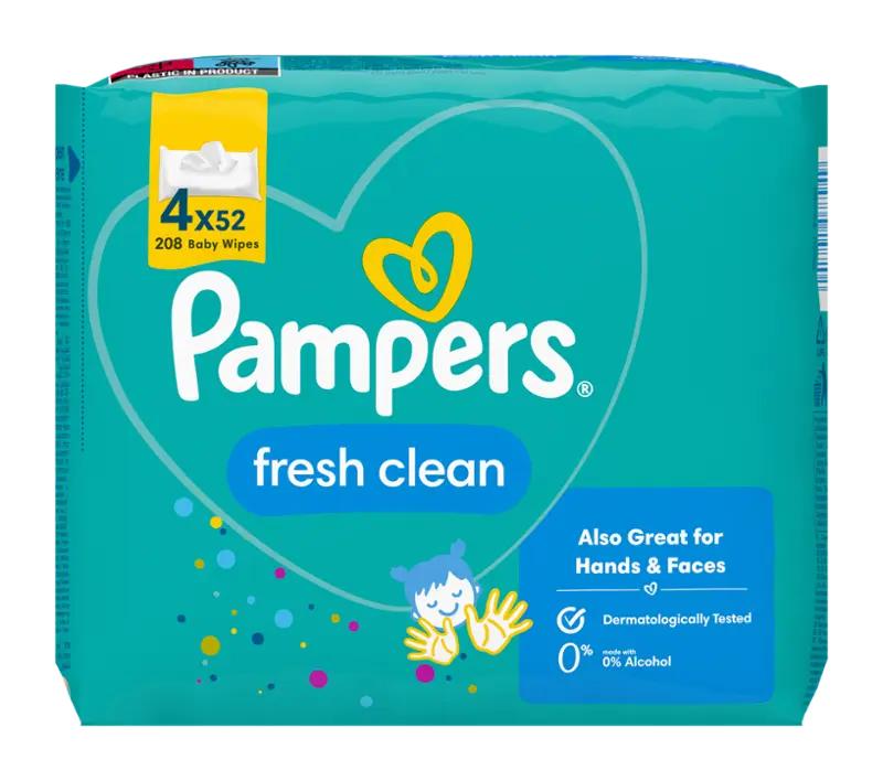 Pampers Dětské čisticí ubrousky Fresh Clean Baby 4x 52 ks, 208 ks