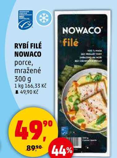RYBÍ FILÉ NOWACO porce, mražené, 300 g  