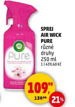 SPREJ AIR WICK PURE různé druhy, 250 ml 