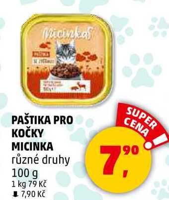 PAŠTIKA PRO KOČKY MICINKA různé druhy, 100 g 