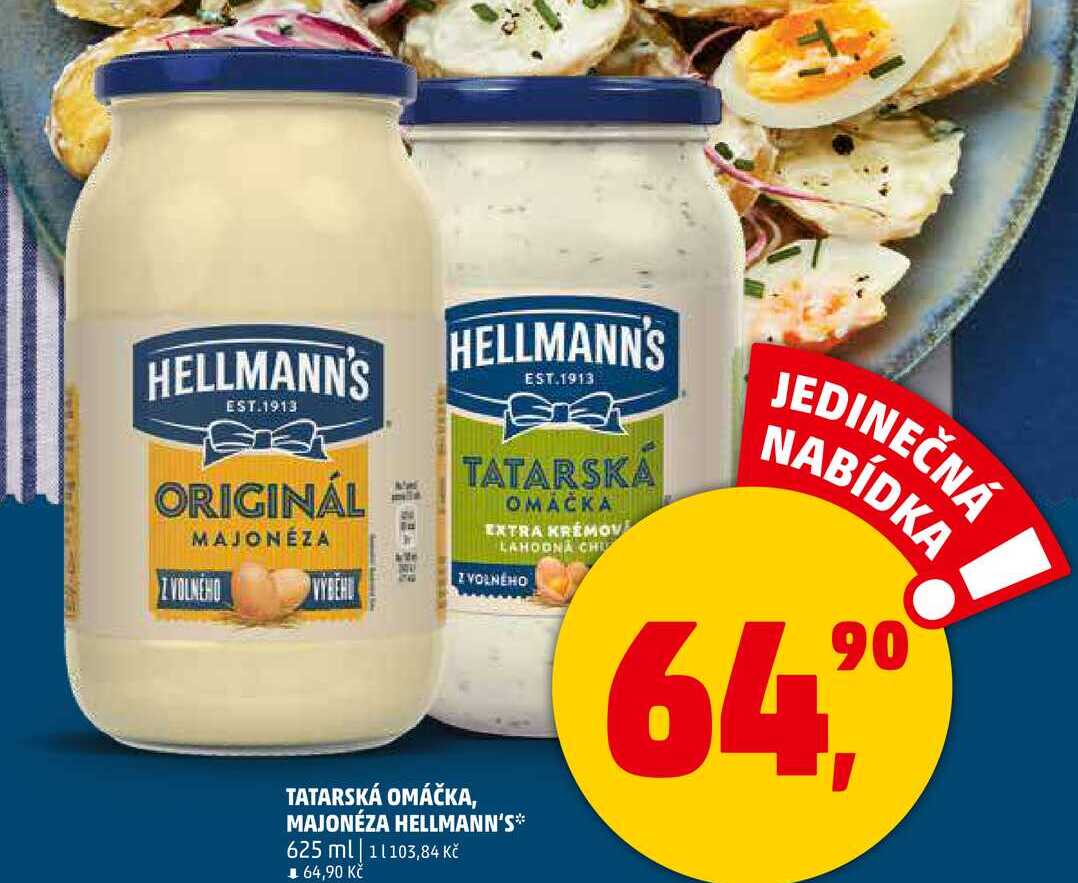 TATARSKÁ OMÁČKA, MAJONÉZA HELLMANN'S, 625 ml 