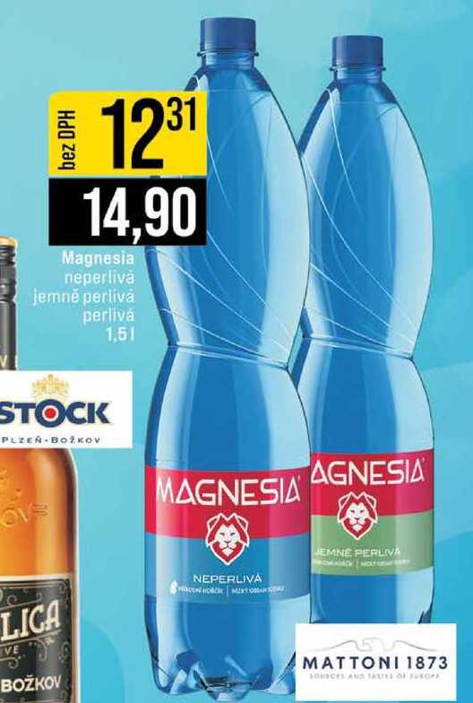 Magnesia neperlivá jemně perlivá perlivá 1,5l