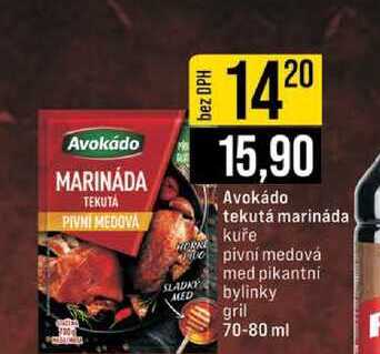 Avokádo tekutá marináda kuře pivní medová med pikantni bylinky gril 70-80 ml
