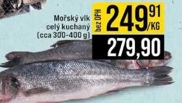 Mořský vlk celý kuchaný (cca 300-400 g) 