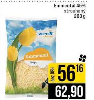 Emmental 45% strouhaný 200 g