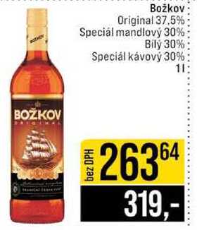 Božkov Original 37.5% Speciál mandlový 30% Bily 30% Speciál kávový 30% 1l