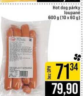 Hot dog párky loupané 600 g (10 x 60 g)