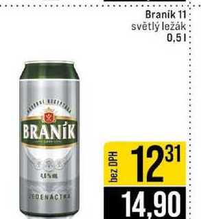Braník 11 světlý ležák 0,5l