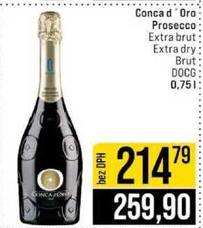 Conca d'Oro Prosecco Extra brut Extra dry Brut DOCG 0,75l