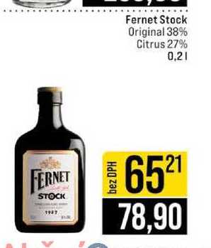Fernet Stock Original 38% Citrus 27% 0,2l
