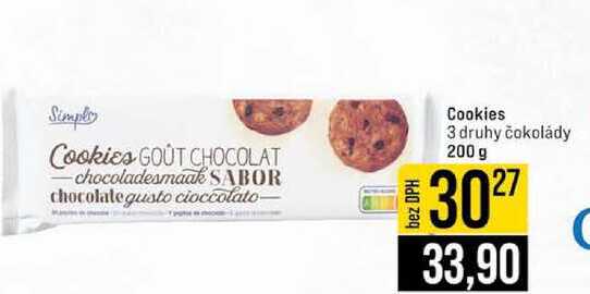 Cookies 3 druhy čokolády 200 g 