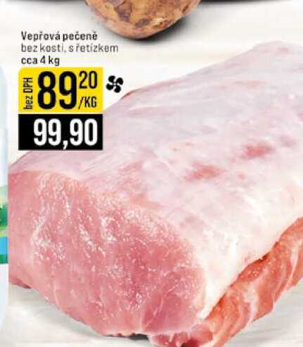 Vepřová pečeně bez kosti, s řetízkem cca 4 kg 
