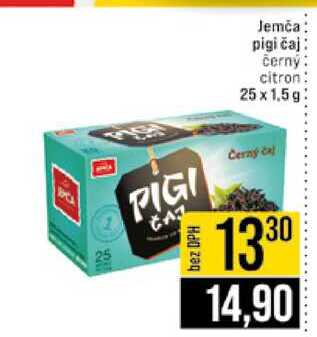Jemča pigi čaj černý citron 25x1.5g 