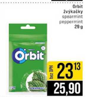 Orbit žvýkačky spearmint peppermint 29 g 