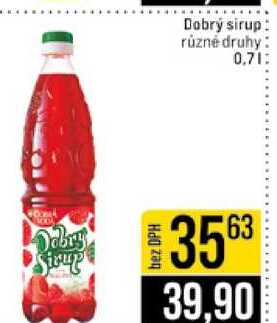 Dobrý sirup různé druhy 0,7l 