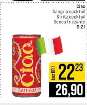 Ciao Sangria cocktail Sfritz cocktail Secco frizzante 0,2l