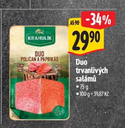   Duo trvanlivých salámů 75 g 