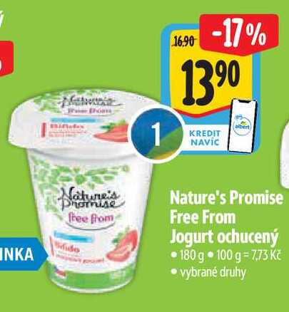  Nature's Promise Free From Jogurt ochucený 180 g 