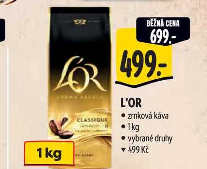   L'OR zrnková káva  1kg  