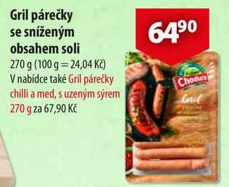 Gril párečky se sníženým obsahem soli, 270 g 