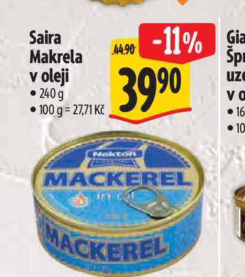 Saira Makrela v oleji 240g  