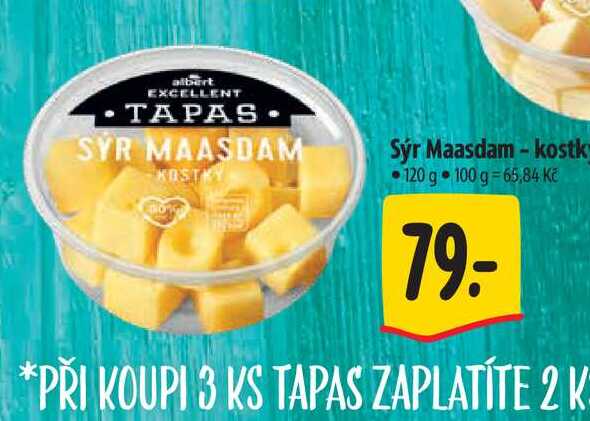   Sýr Maasdam - kostky 120 g 