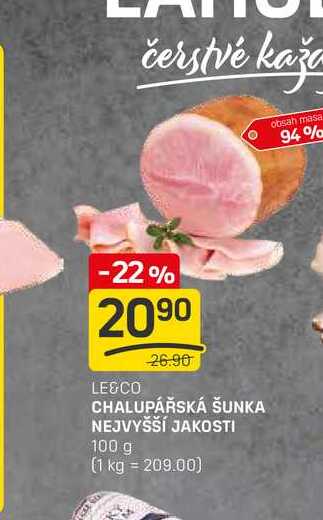 ŠUNKA NEJVYŠŠÍ JAKOSTI 100 g