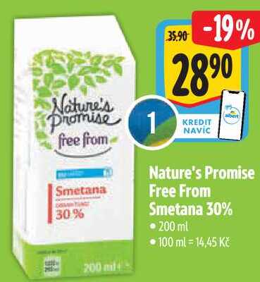 Nature's Promise Free From Smetana 30%, 200 ml 