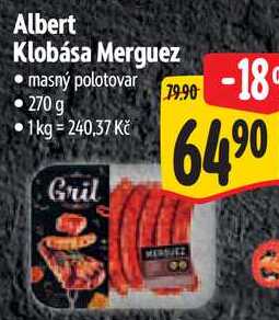 Albert Klobása Merguez, 270 g