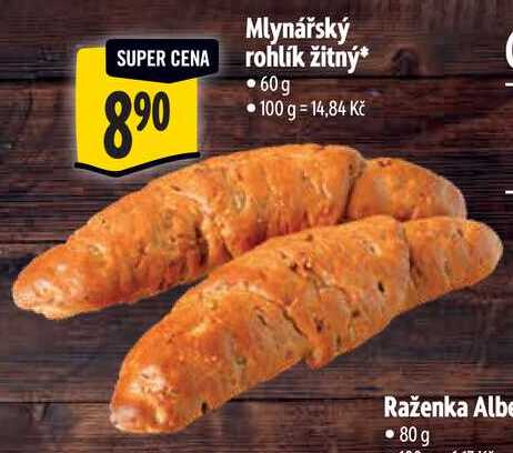 Mlynářský rohlík žitný, 60 g