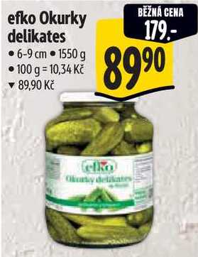 efko Okurky delikates 6-9 cm, 1550 g