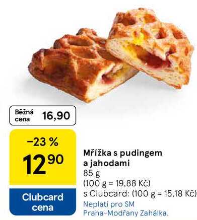 Mřížka s pudingem a jahodami, 85 g 