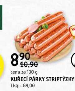 Vodňanské Kuře Kuřecí párky striptýzky 100g