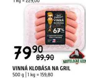 Vinná klobása na gril 500g