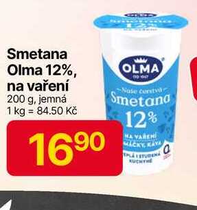 Olma Smetana 12%, na vaření 200 g, jemná 