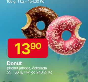 Donut příchuť jahoda, čokoláda 55-56 g